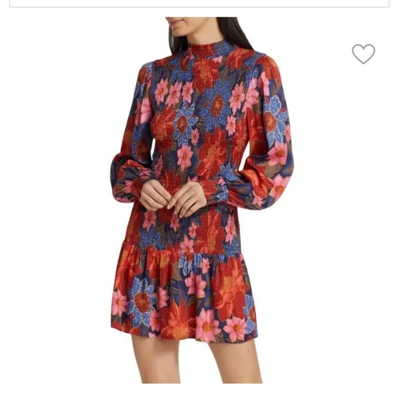 โโ SOLDโโFarm Rio ๐ด๐ฅNavy Garden Smocked Mini dress - Picture 1 of 12